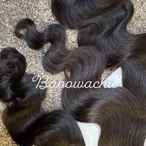 Raw human hair extensions